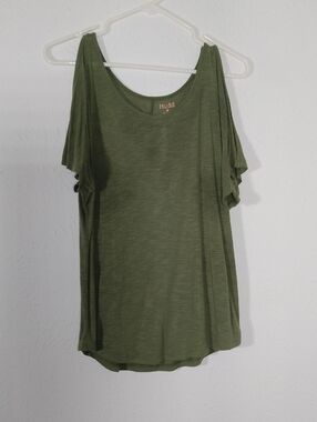 Mudd Olive Cold-Shoulder Top